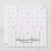 Light Lavender Weddings Damask Custom Kaart (Voorkant)