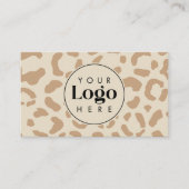 Light Leopard Print Custom Company Logo QR-code Visitekaartje (Voorkant)