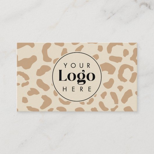 Light Leopard Print Custom Company Logo QR-code Visitekaartje (Voorkant)