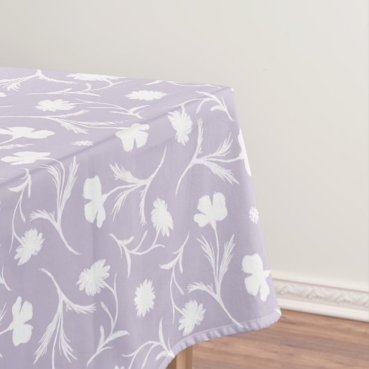 Light Lila White Liberty Floral Pattern Elegant Tafelkleed (Voorbeeld)