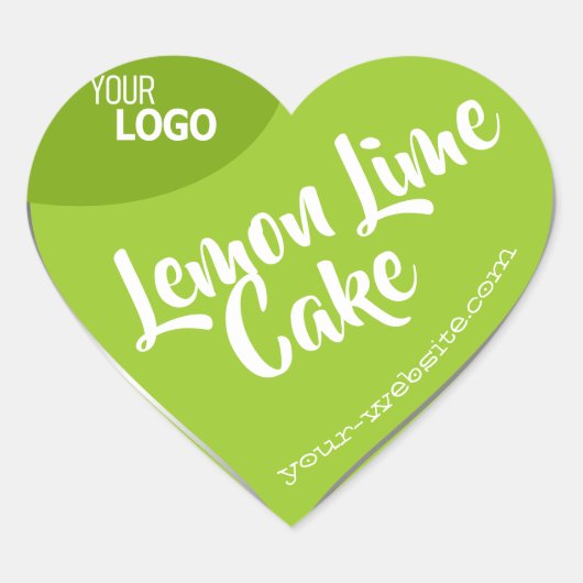 Light Lime Green Silver Lijst Logo Baking Hart Sticker (Voorkant)