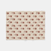 Light Linen look Floral Pattern Fleece Blanket Deken (Voorkant (Horizontaal))