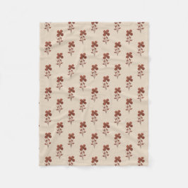 Light Linen look Floral Pattern Fleece Blanket Deken
