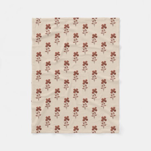 Light Linen look Floral Pattern Fleece Blanket Deken (Voorkant)