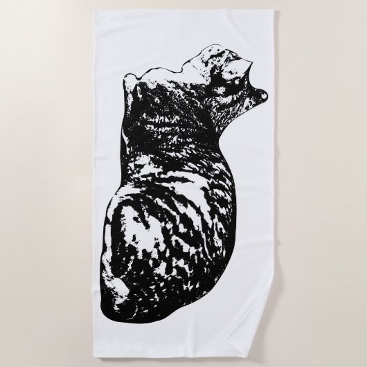 Light Lines, Resting Cat Strandlaken (Voorkant)