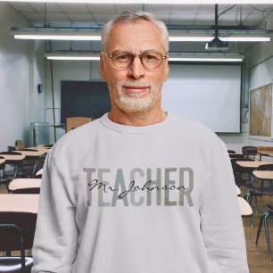 Light Mannen Retro Teacher Appreciation Aangepaste Trui