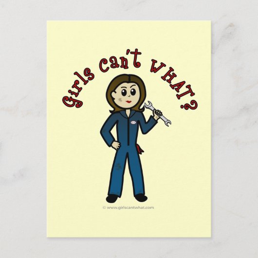 Light Mechanic Girl Briefkaart (Voorkant)