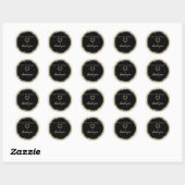 Light Metallic Gold en Black - Hartelijk dank Ronde Sticker (Vel)