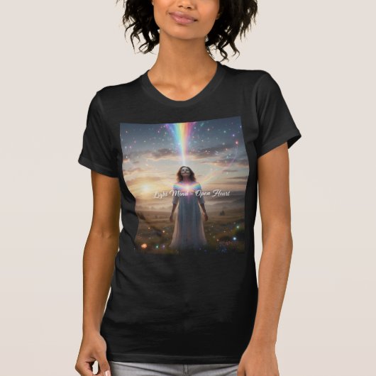 Light Mind Open Heart — Divine Feminine Awakening  T-shirt (Voorkant)