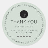 Light Mint Custom Bedankt Sticker met Logo (Voorkant)