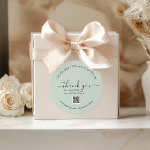 Light Mint Custom Bedankt Stickers met QR-code