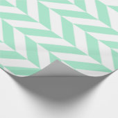 Light Mint Green Chevron Pattern Cadeaupapier (Hoek)