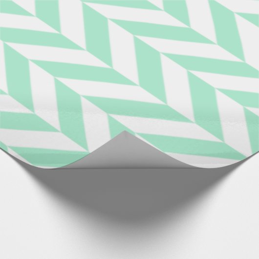 Light Mint Green Chevron Pattern Cadeaupapier (Hoek)