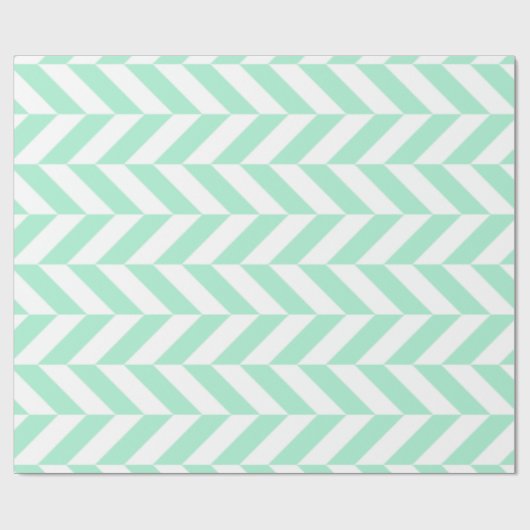 Light Mint Green Chevron Pattern Cadeaupapier (Vlak)