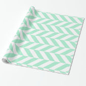 Light Mint Green Chevron Pattern Cadeaupapier (Uitgerold)