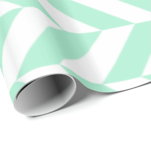 Light Mint Green Chevron Pattern Cadeaupapier (Rol Hoek)