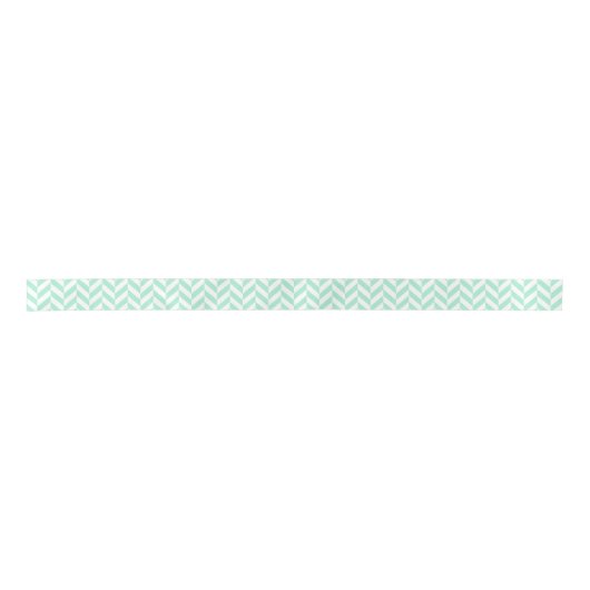 Light Mint Green Chevron Pattern Satijnen Lint (Voorkant)