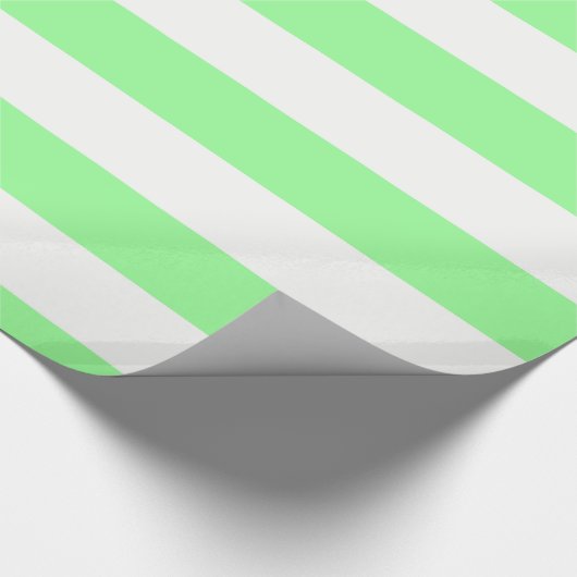 Light Mint Green en White Huge Stripe Pattern Cadeaupapier (Hoek)