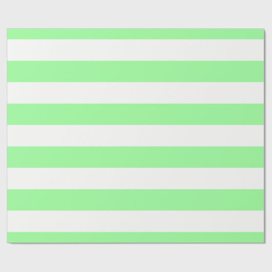 Light Mint Green en White Huge Stripe Pattern Cadeaupapier (Vlak)