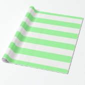Light Mint Green en White Huge Stripe Pattern Cadeaupapier (Uitgerold)