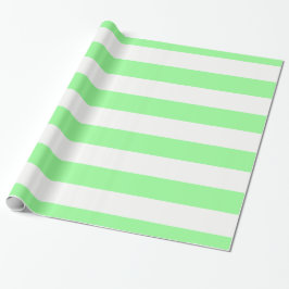 Light Mint Green en White Huge Stripe Pattern Cadeaupapier