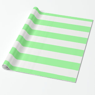 Light Mint Green en White Huge Stripe Pattern Cadeaupapier