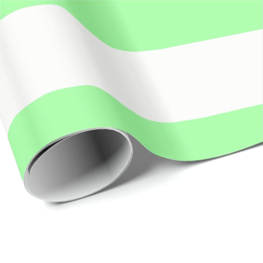 Light Mint Green en White Huge Stripe Pattern Cadeaupapier (Rol Hoek)
