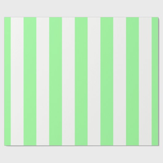 Light Mint Green en White Huge Stripe Pattern Cadeaupapier (Vlak)