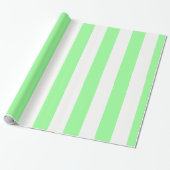 Light Mint Green en White Huge Stripe Pattern Cadeaupapier (Uitgerold)