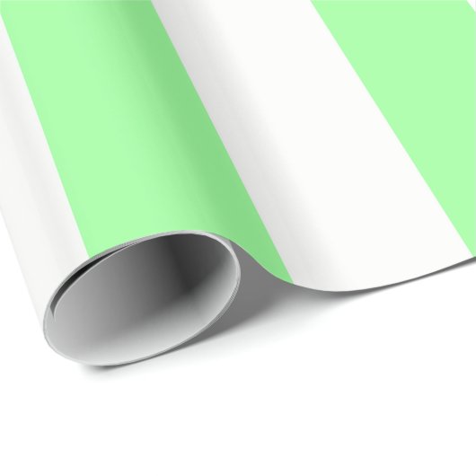 Light Mint Green en White Huge Stripe Pattern Cadeaupapier (Rol Hoek)