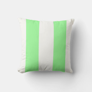Light Mint Green en White Huge Stripe Pattern Kussen