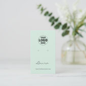 Light Mint Green Uw Logo oorbel display toevoegen Visitekaartje (Staand voorkant)