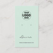 Light Mint Green Uw Logo oorbel display toevoegen Visitekaartje (Voorkant)