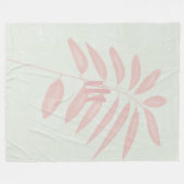 Light Mint Pink Branch Monogram Fleece Blanket Deken (Voorkant (Horizontaal))