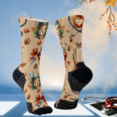 Light Mocha Monogram Nurse Essentials Crew Socks Sokken