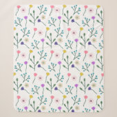 Light Modern Floral Pattern White Sherpa Deken (Voorkant)