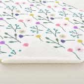 Light Modern Floral Pattern White Sherpa Deken (3/4)