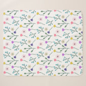 Light Modern Floral Pattern White Sherpa Deken (Voorkant (horizontaal))