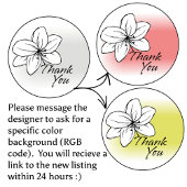 Light Modern Minimal Gray Flower Drawing Thank You Sticker