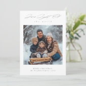 Light of the World Snowy Religious Family Photo Feestdagenkaart (Staand voorkant)