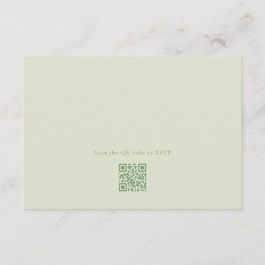 Light Olive Green Wedding Details Card Informatiekaartje (Achterkant)