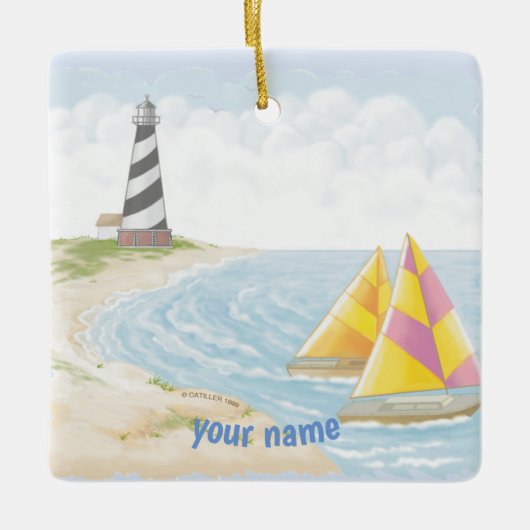 Light One Lighthouse Keramisch Ornament (Voorkant)