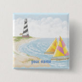 Light One Lighthouse-pinknop Vierkante Button 5,1 Cm (Voorkant)