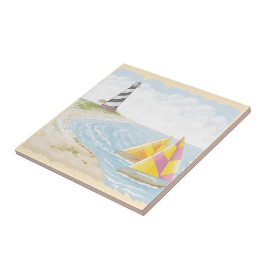 Light One Lighthouse Tegeltje (Zijkant)