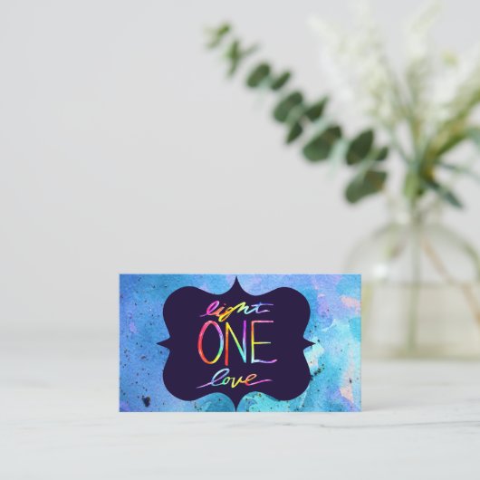 Light One Love Religness Card Visitekaartje (Staand voorkant)
