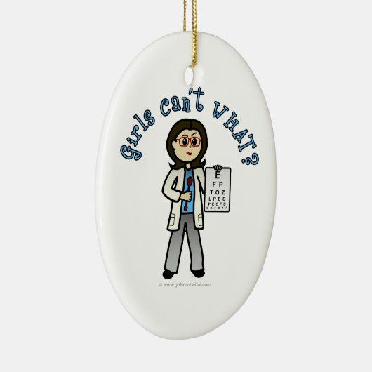 Light Optometrist Girl Keramisch Ornament (Rechts)