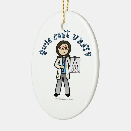 Light Optometrist Girl Keramisch Ornament (Links)
