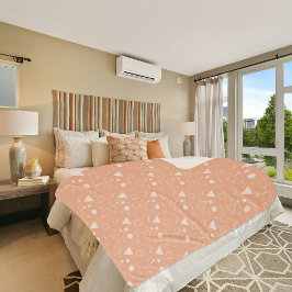 Light Orange Memphis Pattern Sherpa Blanket Deken