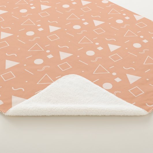 Light Orange Memphis Pattern Sherpa Blanket Deken (3/4)