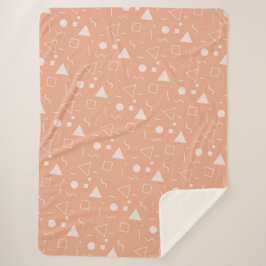 Light Orange Memphis Pattern Sherpa Blanket Sherpa Deken